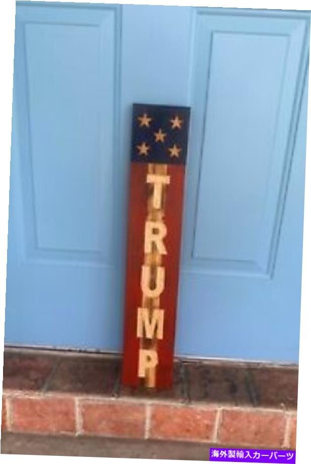 ドナルド・トランプ旗私たちアメリカ旗の素朴な木のドアサインDonald Trump Flag US American flag Rustic wood Door Sign Handmade_全国送料無料サービス!!