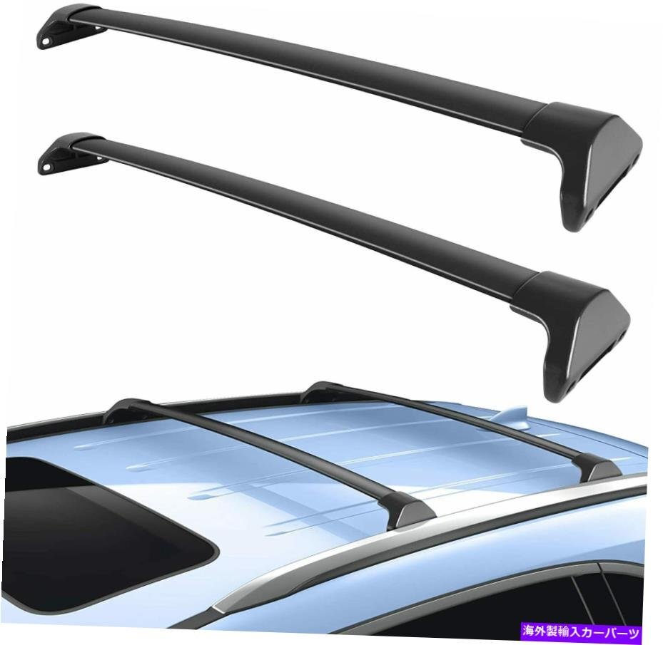 Acura MDX 2014-2021ブラックアルミニウム荷物ラックレール2PCSのクロスバーフィットCross Bar Fits for Acura MDX 2014-2021 Black Alumi_画像1