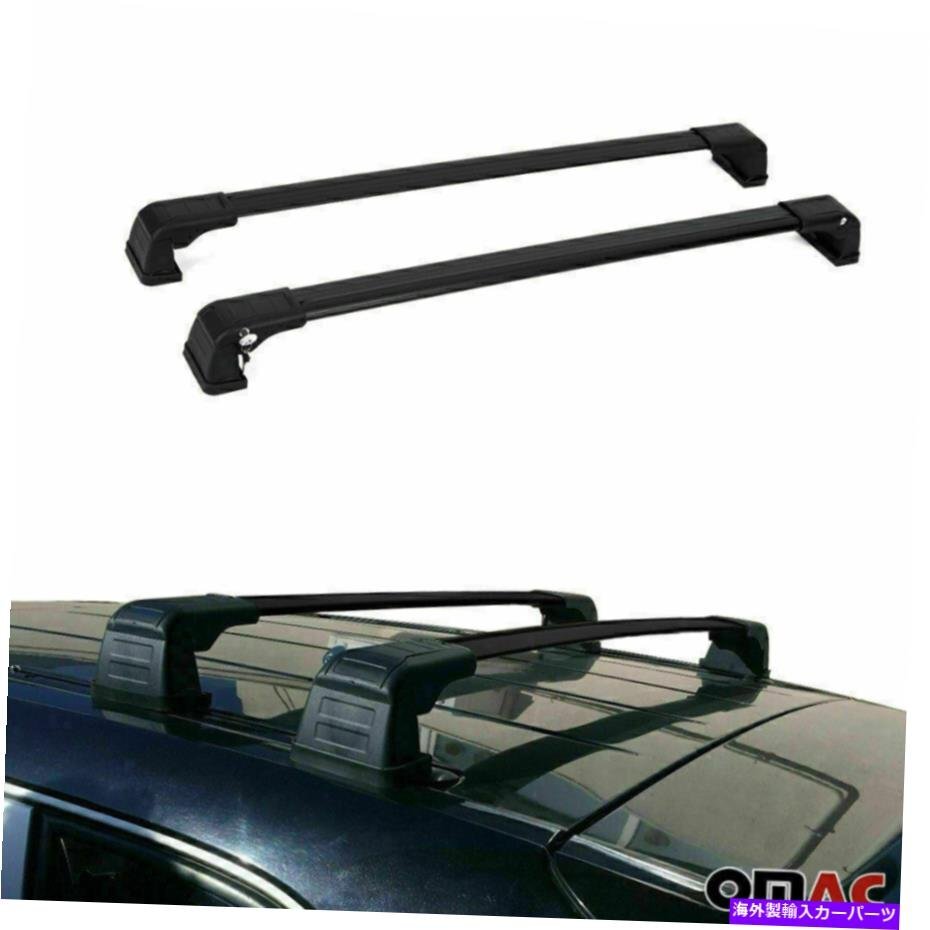 ランドローバーディスカバリーLR4 2010-16用のルーフラッククロスバー荷物キャリアブラックRoof Rack Cross Bars Luggage Carrier Black f_画像3