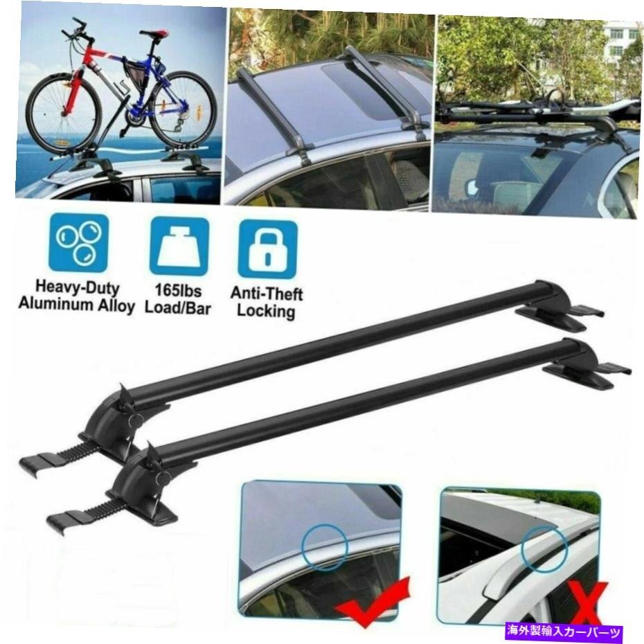 SCION XBベースワゴン4DR 43.3 トップルーフラッククロスバー荷物キャリア+ロック用For Scion xB Base Wagon 4Dr 43.3 Top Roof Rack Cr_画像2