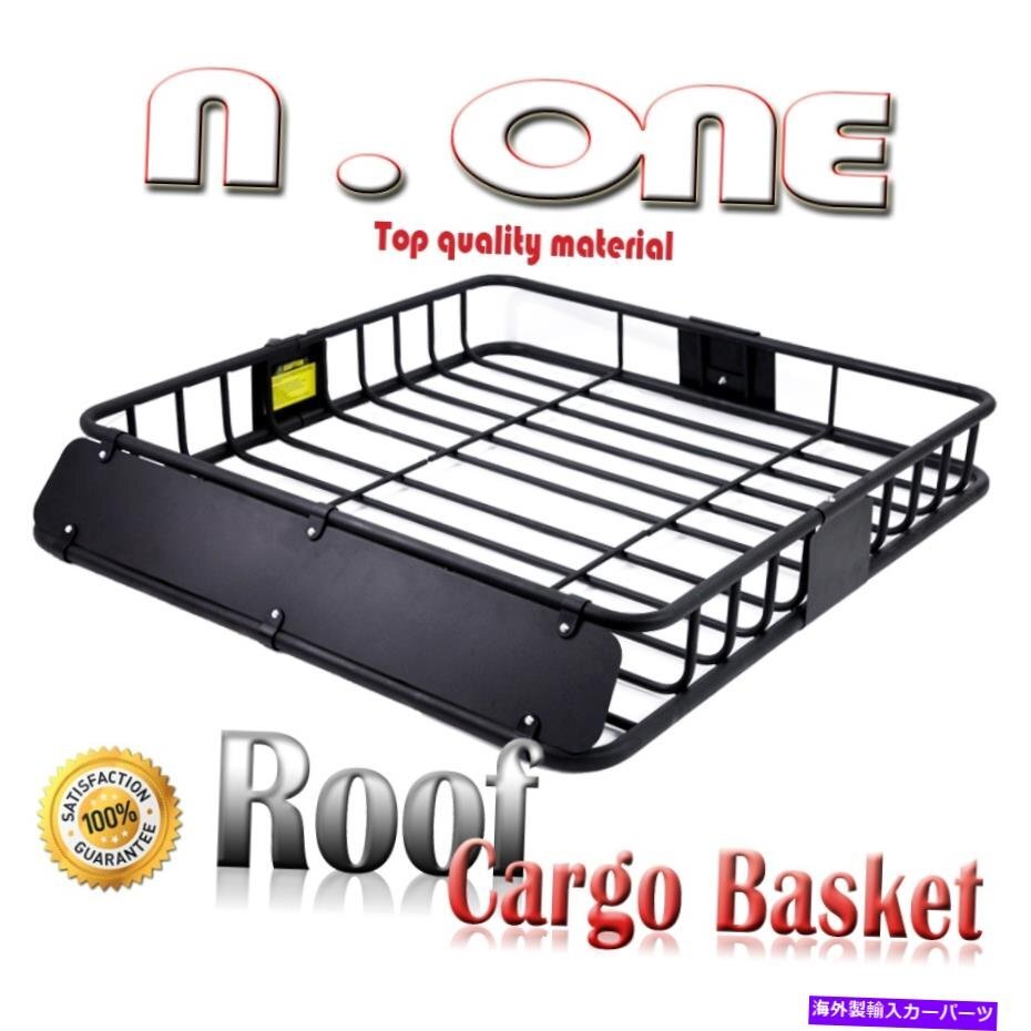 43 x38カートップルーフラック収納バスケットクロスバーマウントカーゴキャリアホルダー43x38 Car Top Roof Rack Storage Basket Cros_画像1