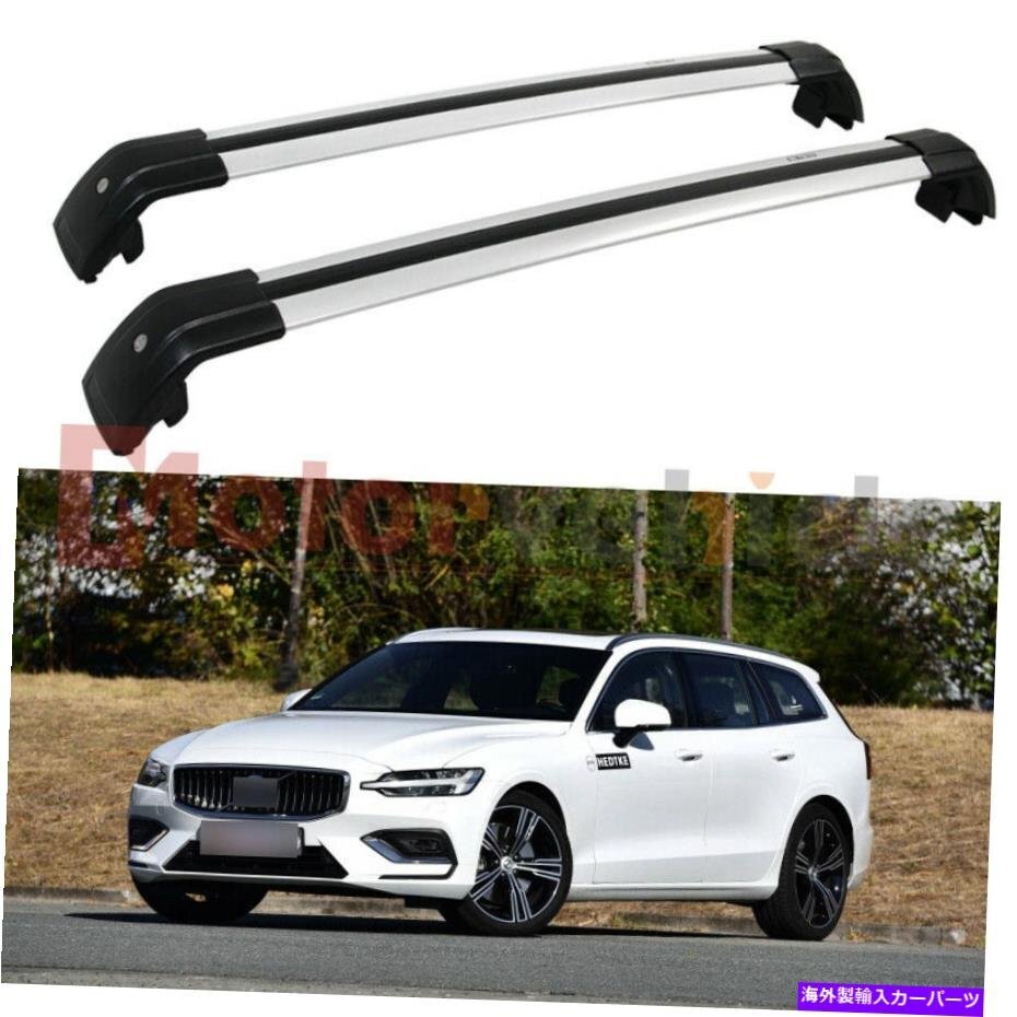 2011年から2018年の米国株式Volvo V60 Silver Anti-Theft Cross BarsルーフラックレールUS Stock For 2011-2018 Volvo V60 Silver Anti-Th_画像1