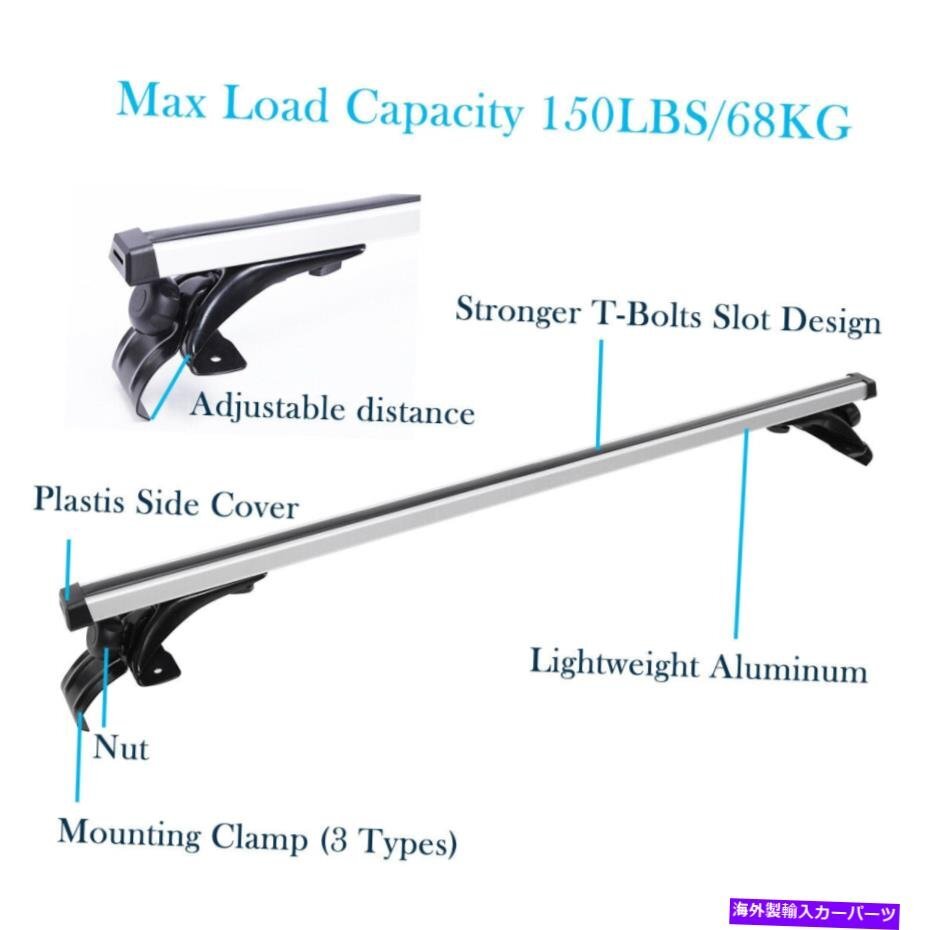 VW Jetta 2006-2021 48 ルーフラックトップクロスバーカヤックカーゴ荷物キャリアFor VW Jetta 2006-2021 48 Roof Rack Top Cross Bars_画像3