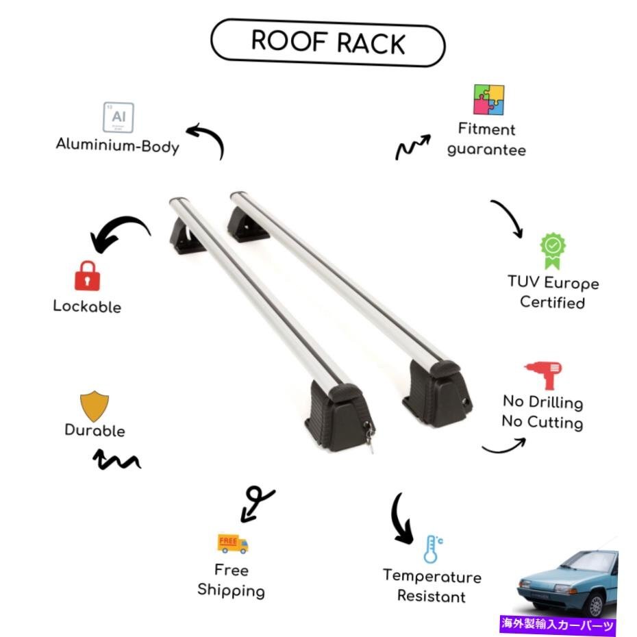 シトロエンBXセダン1988-1994に設定された裸のルーフラッククロスバーBare Roof Rack Cross Bars Set for Citroen BX Sedan 1988 - 1994_画像1