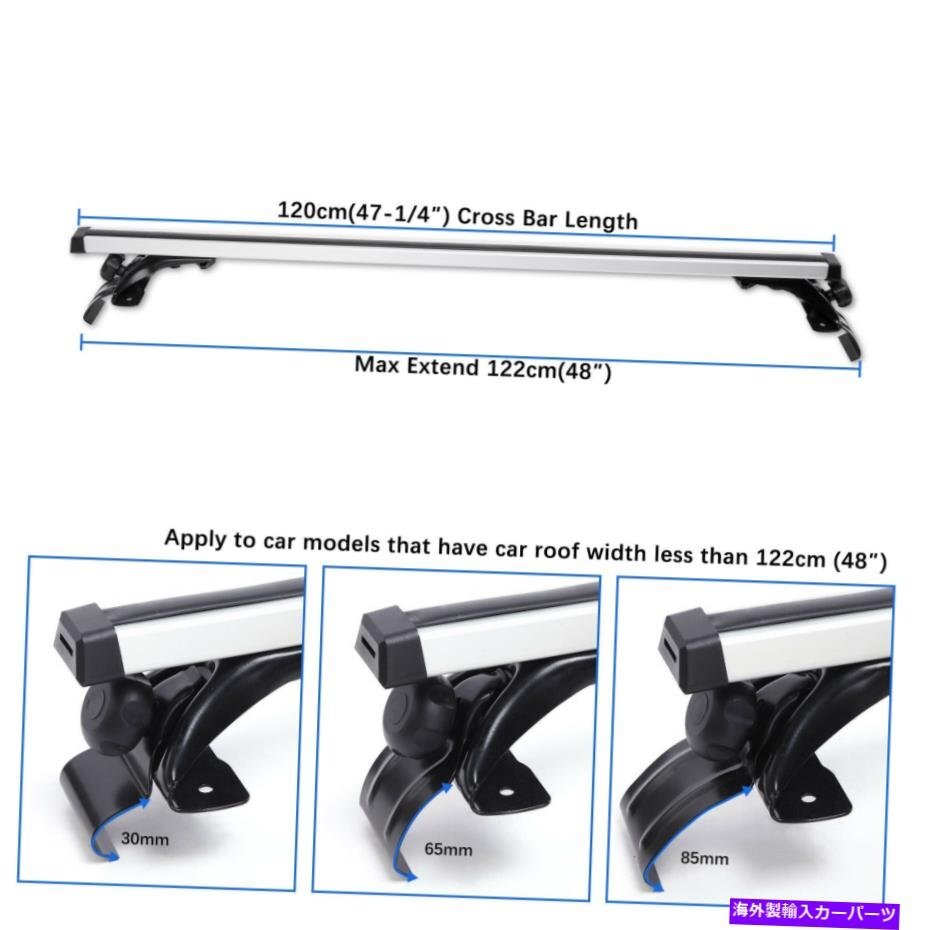 フォードレンジャー48 カートップルーフラッククロスバーアルミニウム貨物荷物キャリア用For Ford Ranger 48 Car Top Roof Rack Cross B_画像2