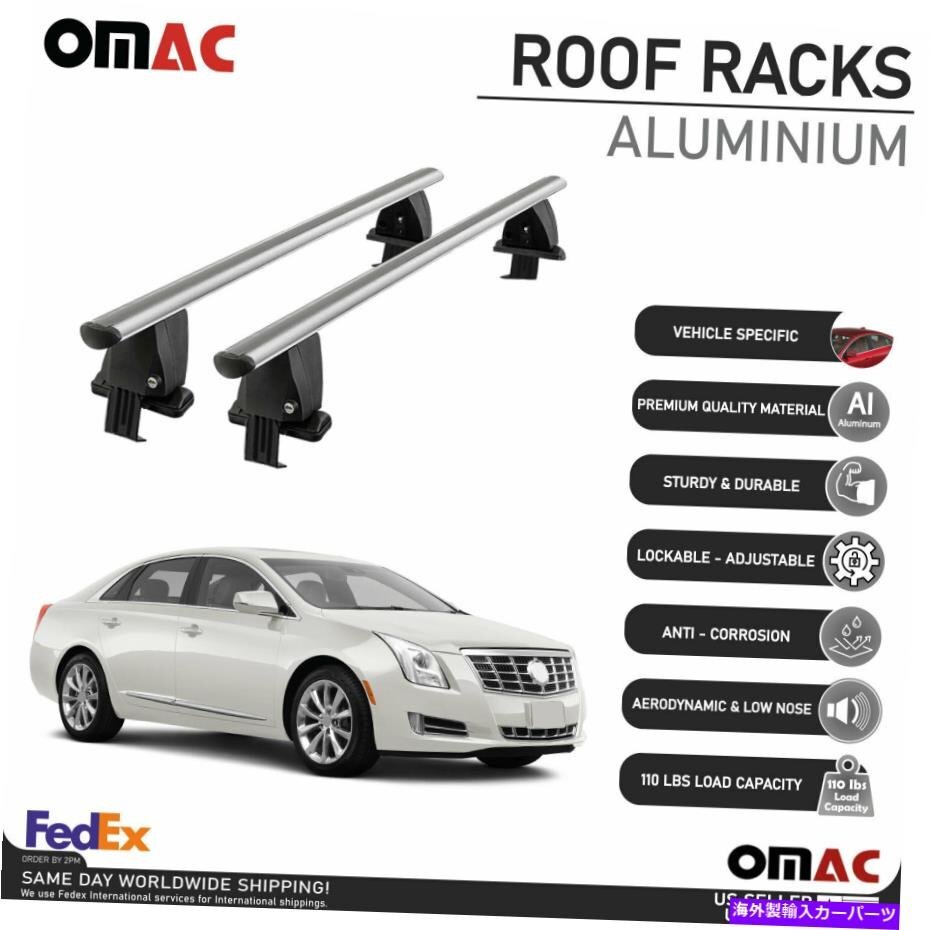 シルバースムーズトップルーフラッククロスバー荷物キャリアキャデラックXTS 2013-2019Silver Smooth Top Roof Rack Cross Bar Luggage Ca_画像1