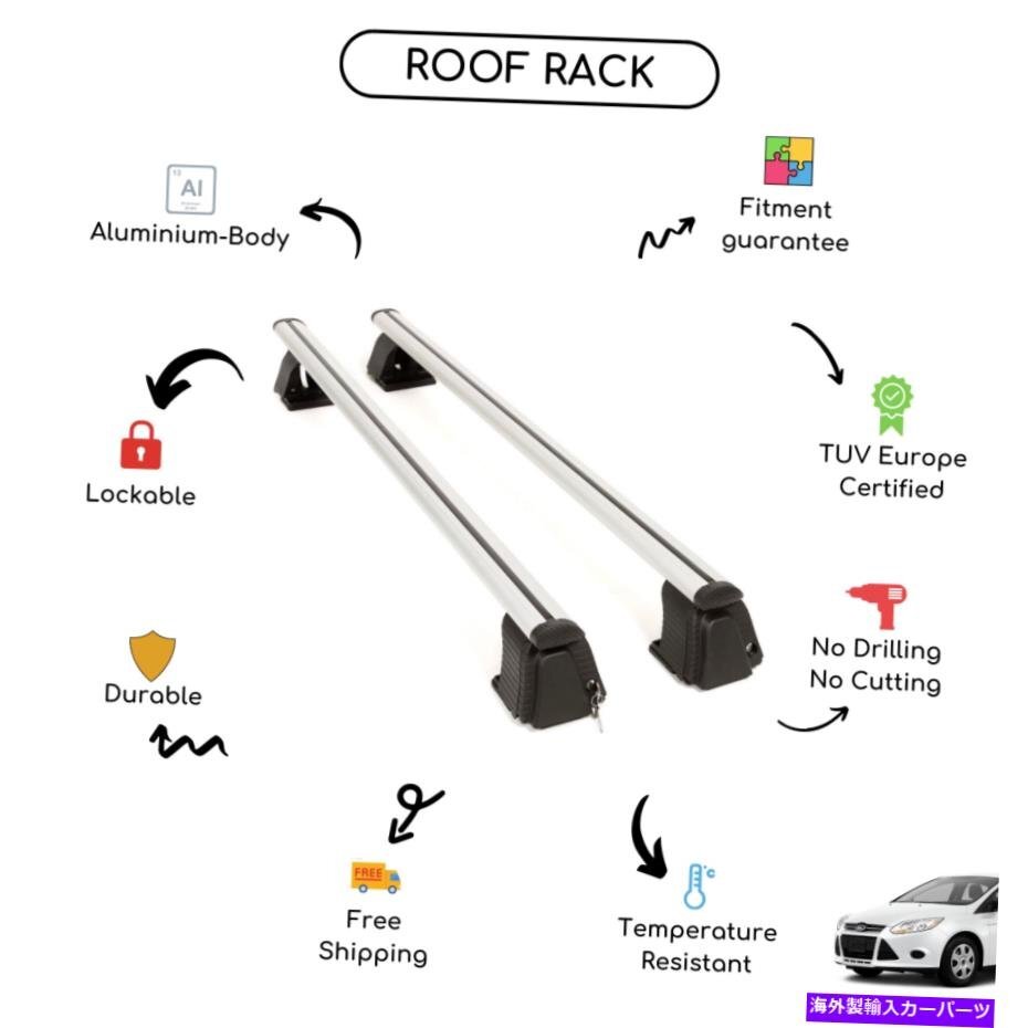 フォードフォーカス3 2011-2019向けにセットセットベアルーフラッククロスバーBare Roof Rack Cross Bars Set for Ford Focus 3 2011 - 20_画像1