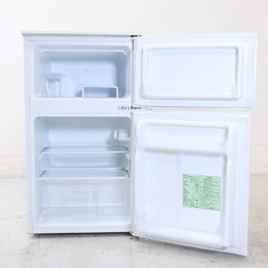 HerbRelax ヤマダ電機 90L 2ドア 直冷式冷蔵庫 YRZ-C09B1 2017年製 ホワイト 右開き★830h01の画像2