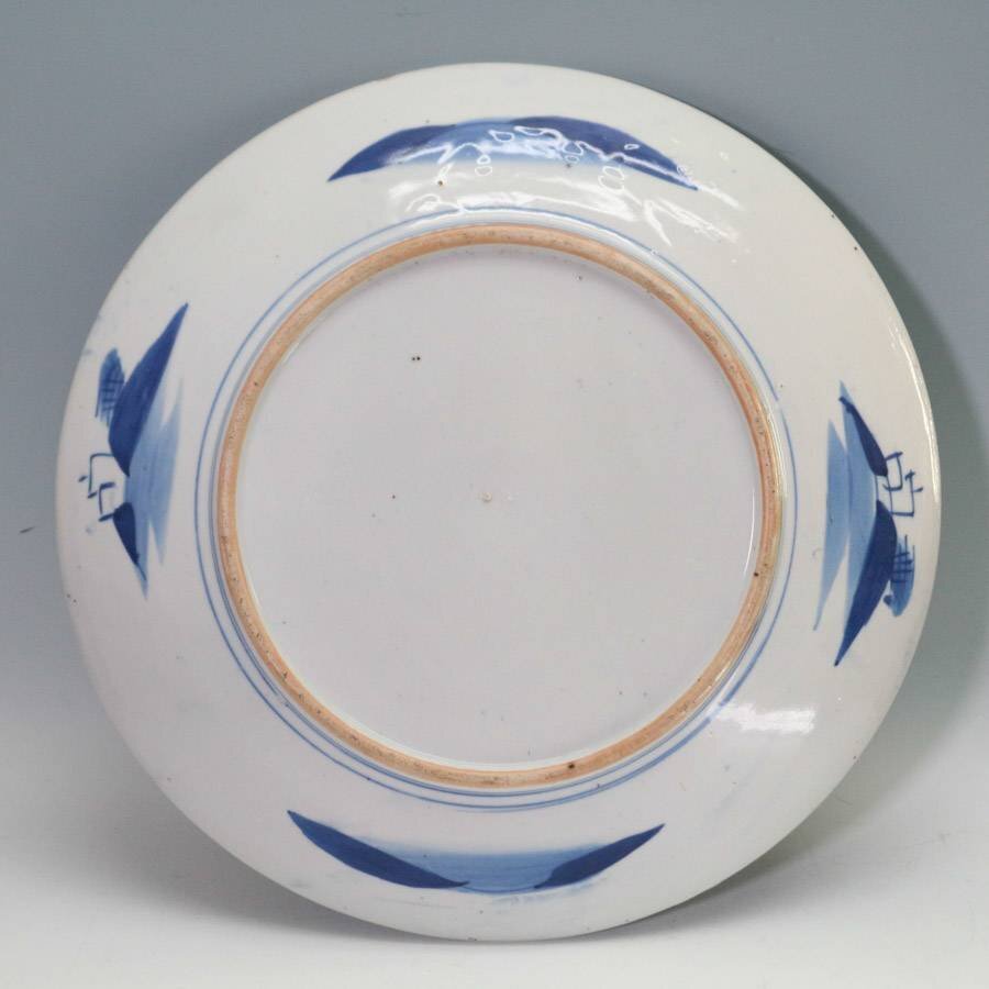 有田焼 山水図 大皿 絵皿 飾り皿 直径37.5cm ヴィンテージ◆812f08_画像7