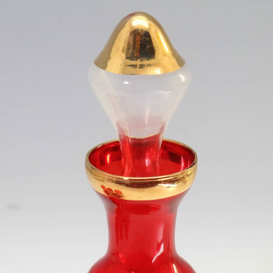  венецианский стакан рюмка /te Canter посуда для сакэ комплект золотая краска красный красный цветок .venechi Anne стекло *832f12