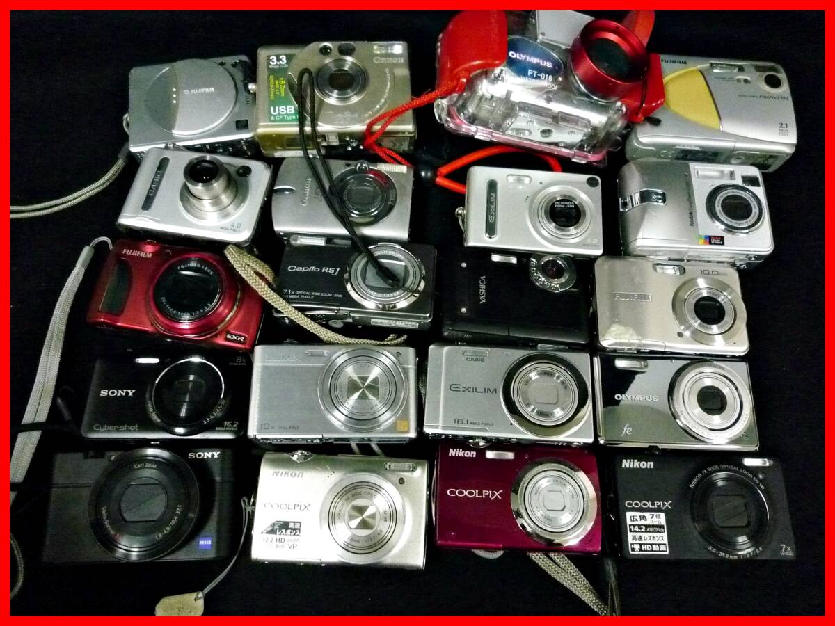 ★デジタルカメラ20台セット/KODAKと日本メーカーのみ★Canon/Panasonic/SONY/Nikon/OLYMPUS★DSC-RX100/DSC-WX60/DMC-SZ9★ジャンク_画像1
