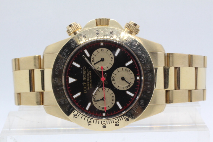 【DOLCE SEGRTO】CHRONOGRAPH CG500 10ATM STAINLESS STEEL 中古品時計 電池交換済み 24.5.15_画像10