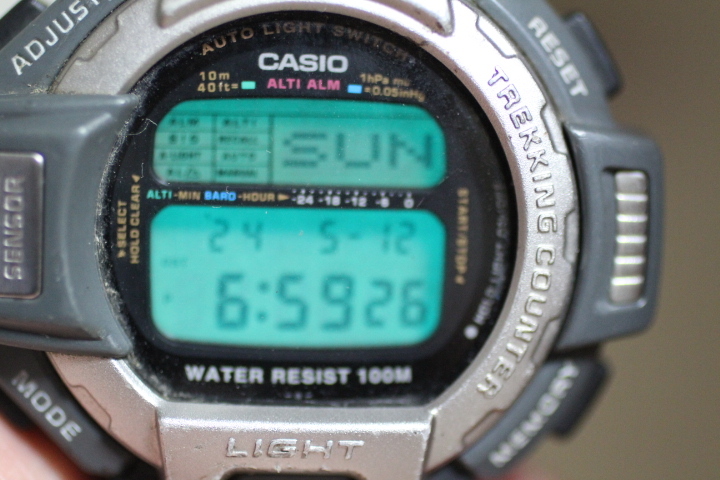 【CASIOプロトレック】PROTREK PRT-60 トリプルセンサー 中古品時計 電池交換済み 24.5.16　_ケースサイズ 49.8×53.9×13.1㎜ 