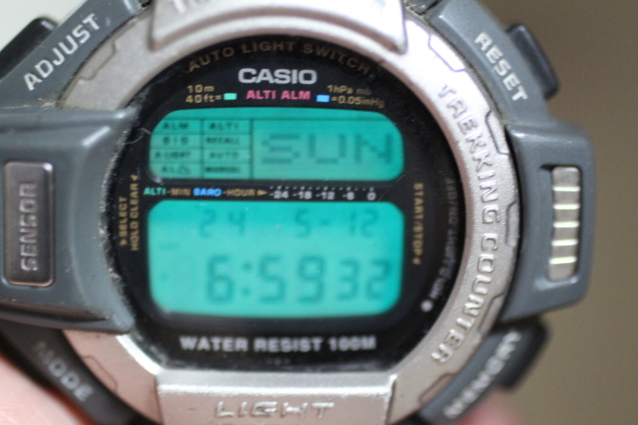 [CASIO Protrek ]PROTREK PRT-60 Triple сенсор б/у товар часы батарейка заменена 24.5.16