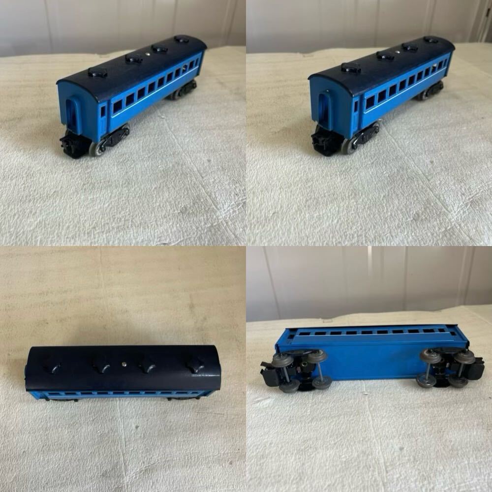  details unknown O gauge passenger car 4 point set blue railroad model steam locomotiv Showa Retro retro case attaching operation not yet verification present condition goods 