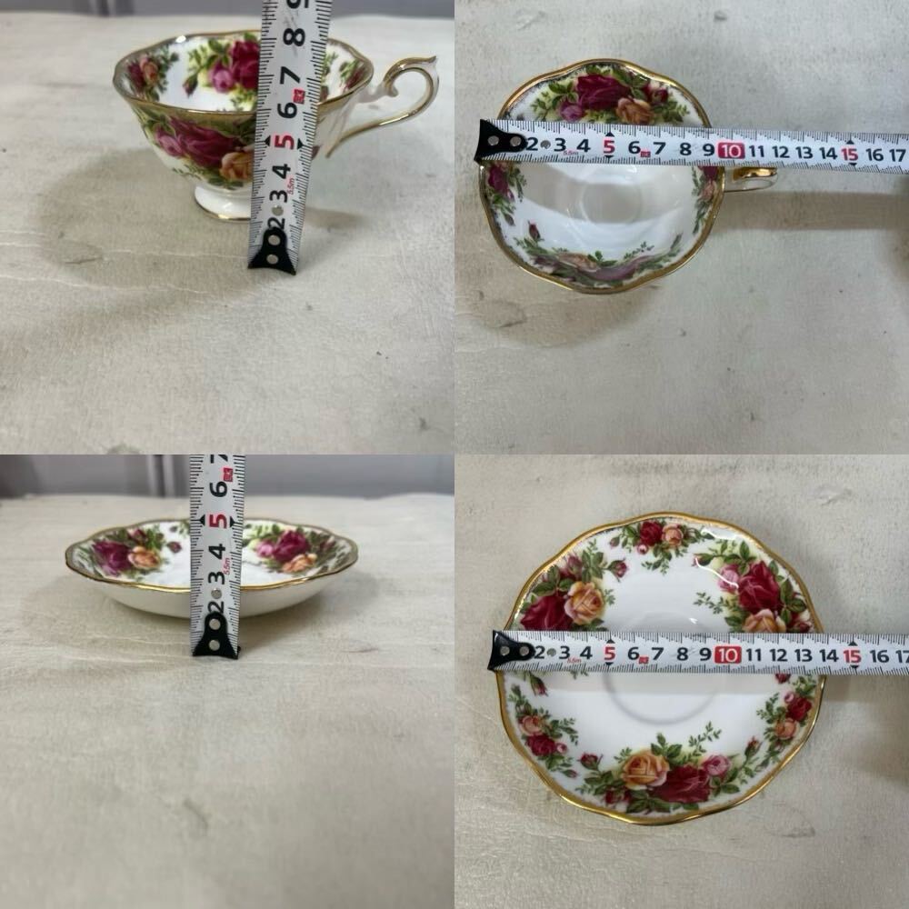 ROYAL ALBERT ロイヤル アルバート カップ&ソーサー 4客まとめ 花柄 洋食器 金彩 現状品_画像6