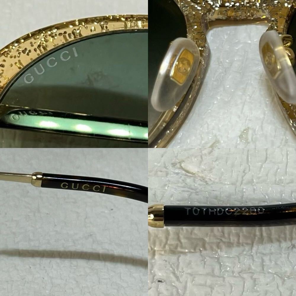 GUCCI グッチ サングラス シェリーラインインターロッキング GG GG0205SK 005 5719-150 メガネ拭き ケース付き 現状品_画像4