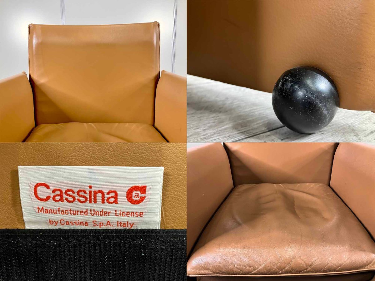 E）cassina/カッシーナ■ 401 BREAK/ブレーク アームチェア■マリオ・ベリニーニ■ブラウン■本革☆_画像5