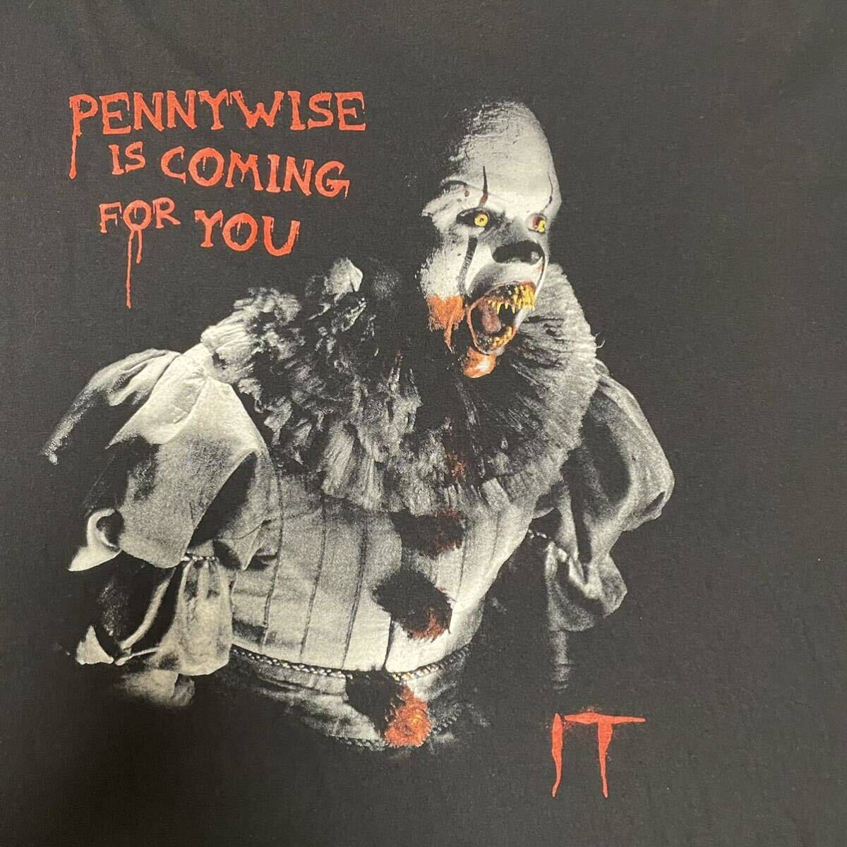 ギルダン【GILDANIT】IT ホラー映画ペニーワイズ PENNYWISE オフィシャルTシャツ？ ビックサイズ XLサイズ位 ブラック/黒 古着 パロディー