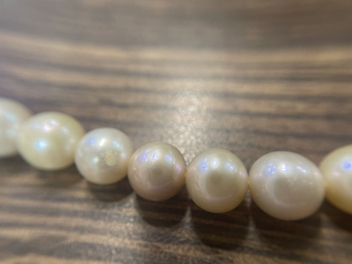 アコヤ真珠 9.5mm(~)10mm pearl necklace ピンク/ホワイト/クリーム/グラデーションカラー 42cm SILVER ネックレス アクセサリー_画像9