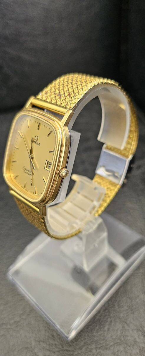 【1円～】OMEGA SEAMASTER オメガ シーマスター Cal.1430 クォーツ デイト 3針 ゴールドカラー メンズ腕時計 稼動 の画像7