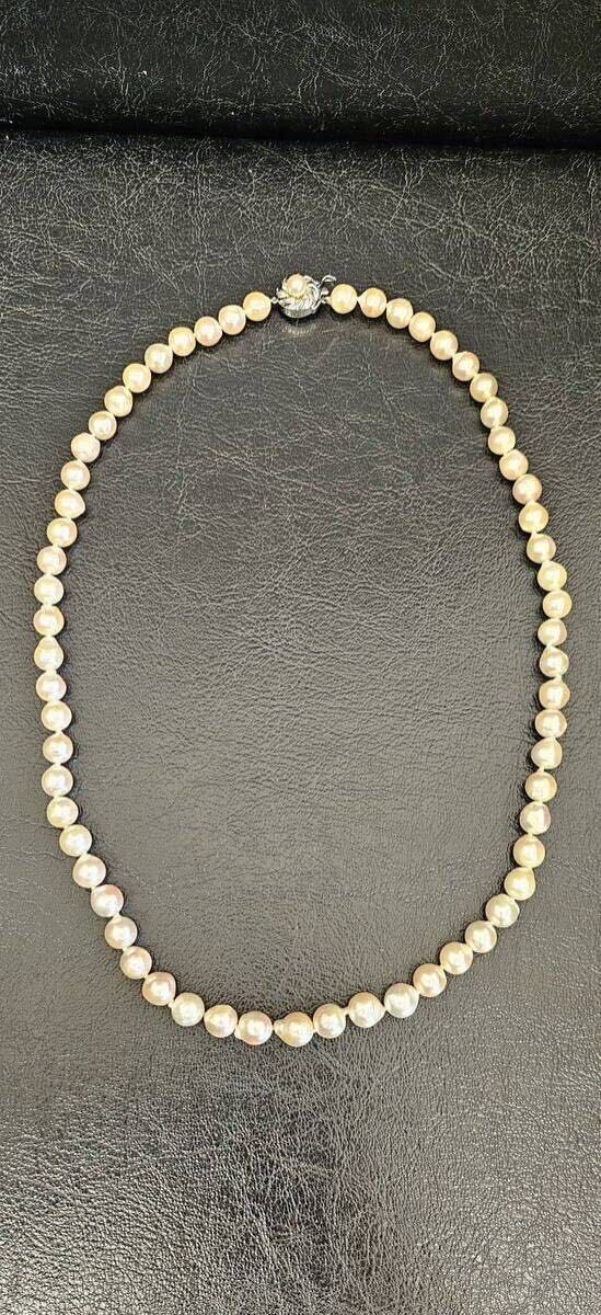 パールネックレス バロックパール pearl necklace Baroque pearl ロング 全長62cm 9.0mm~9.5mm SHILVER ネックレス アクセサリー _画像4
