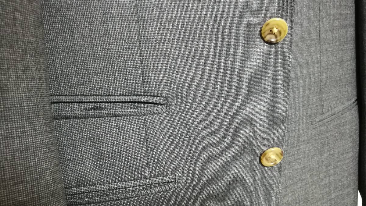 ONLY 織り柄 スーツ CANONICO カノニコ オンリー グレー M 春夏 ボタン 白系 シングル 37_画像8