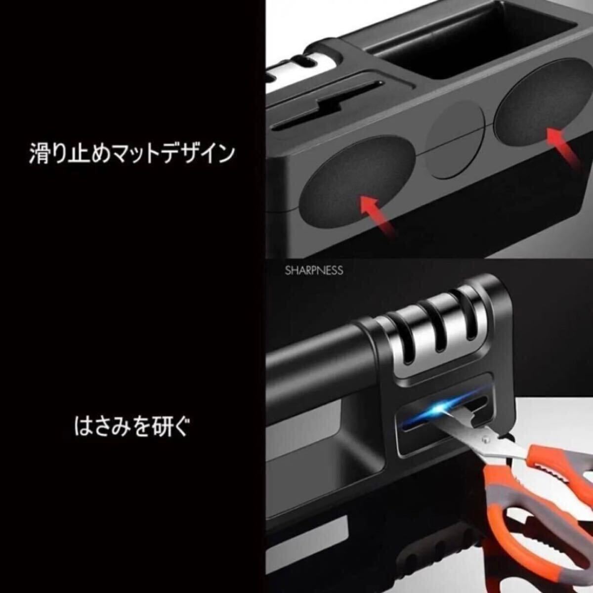 シャープナー 包丁研ぎ 黒 研ぎ器 ナイフ 包丁 キッチン ダイヤモンド_画像4