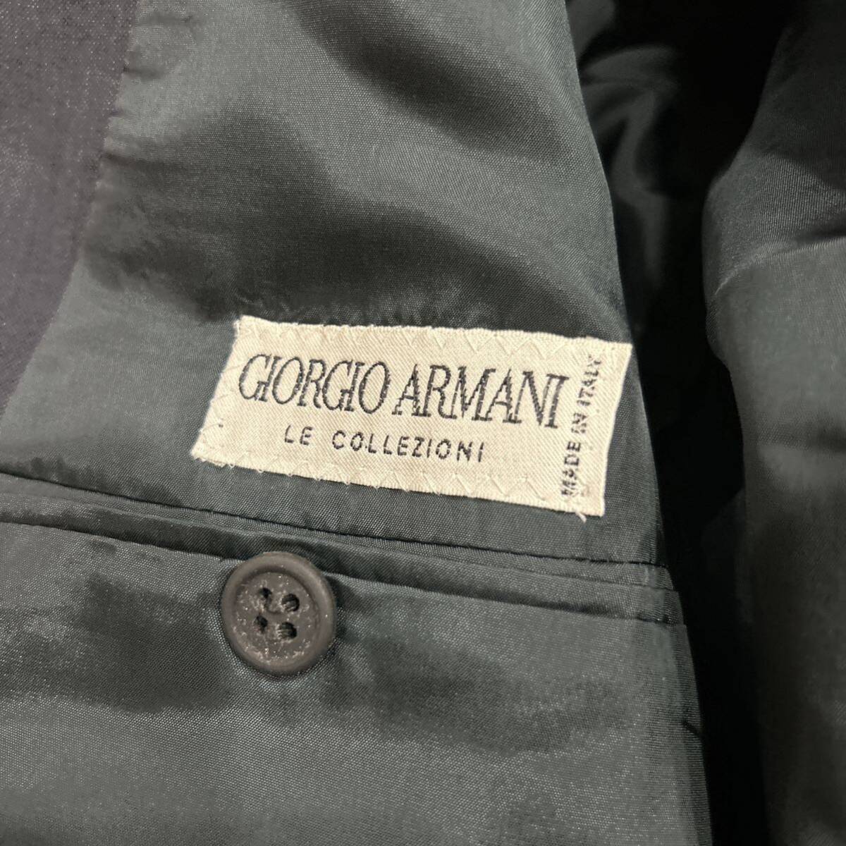 BB ■ イタリア製 '高級ラグジュアリー服' Giorgio Armani ジョルジオアルマーニ WOOL テーラードジャケット 48REG 上着 アウター 古着 の画像7