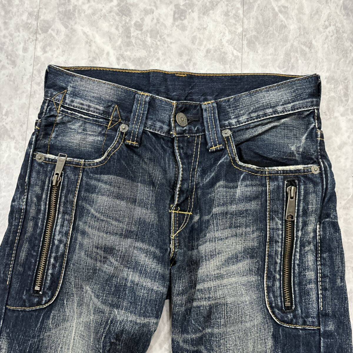 U＊ 08年製 '希少モデル' LEVI’S リーバイス 502 STRAIGHT ヒゲ加工 デニムパンツ / ジーンズ W30 L32 メンズ ボトムス 古着 ビッグパッチの画像3