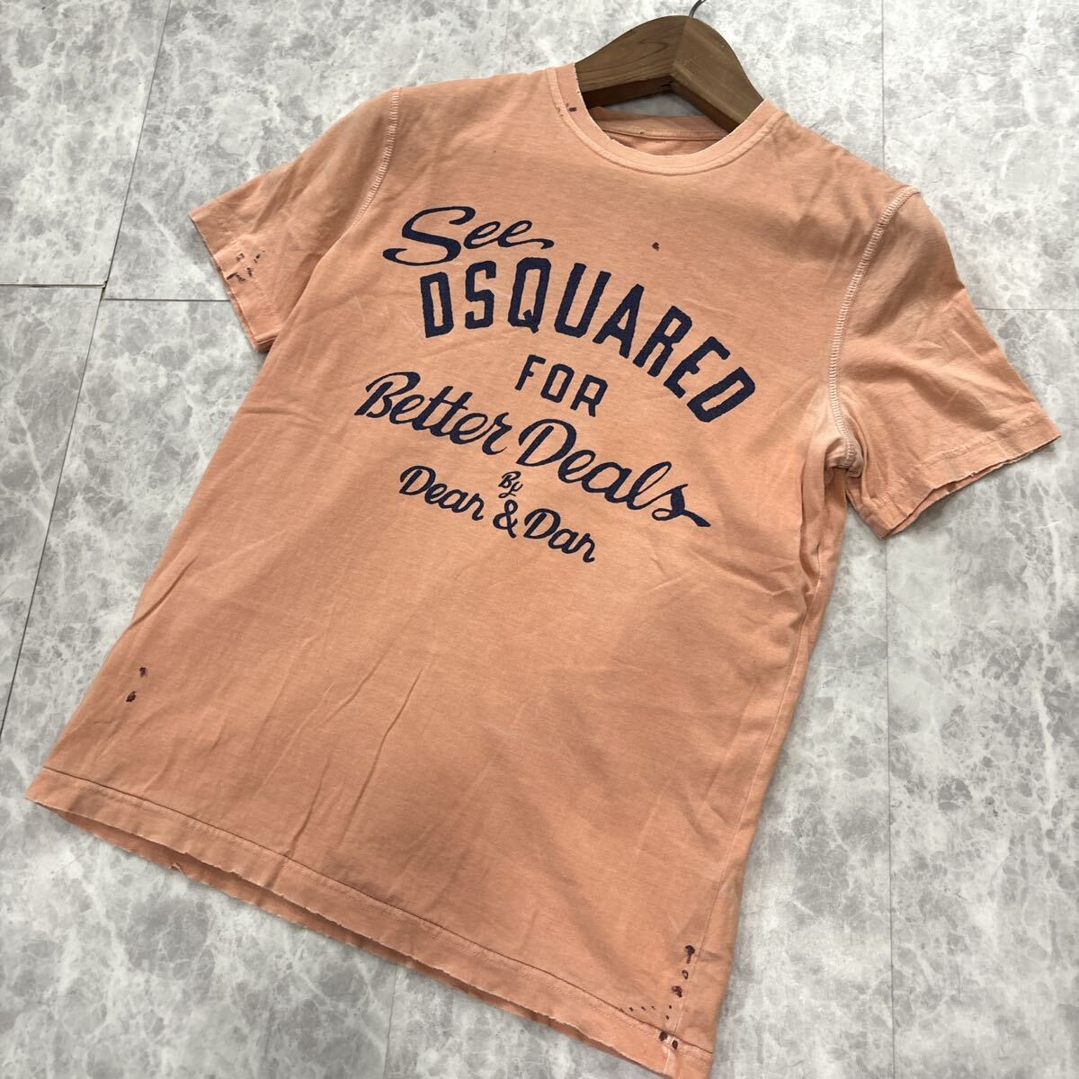 1円~ ＊ 12SS イタリア製 国内正規品 'ラグジュアリーウェア' DSQUARED2 ディースクエアード 半袖 プリント Tシャツ / カットソー メンズの画像1