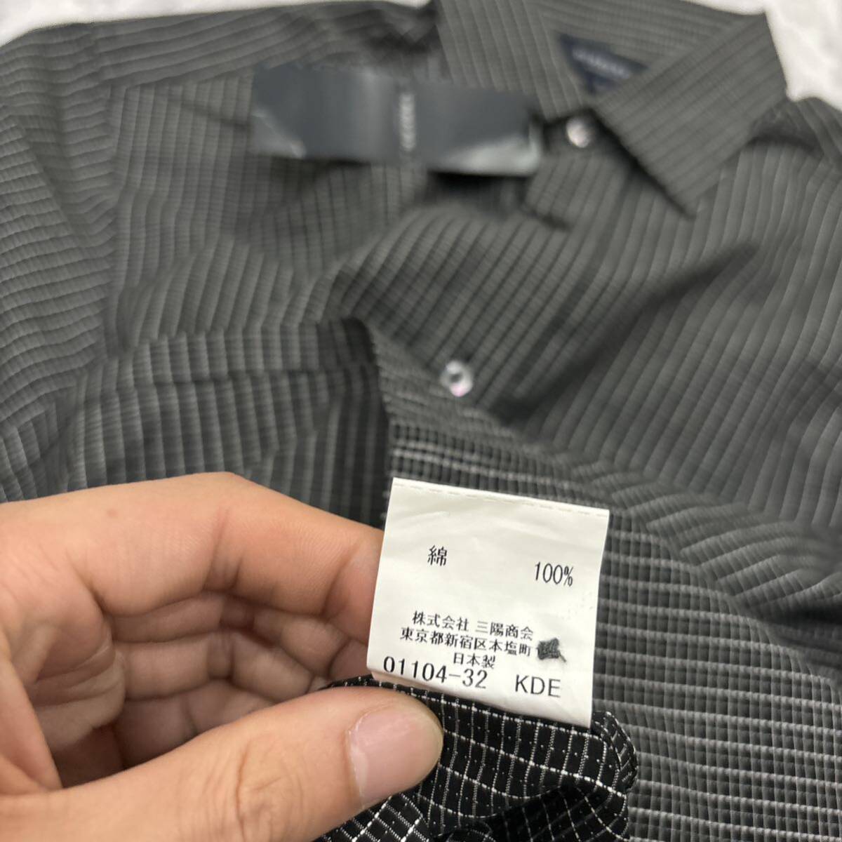 KK ＊ 未使用 日本製 '高級紳士服' BURBERRY LONDON バーバリー 半袖 チェック柄 ボタンシャツ sizeS メンズ 紳士服 トップス _画像6