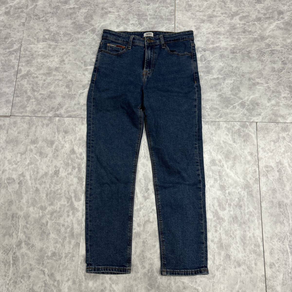 XX ■ 履き心地抜群 '人気モデル' TOMMY JEANS トミージーンズ HIGH RISE SLIM テーパード デニムパンツ / ジーンズ 27/30 ボトムス 古着 _画像2