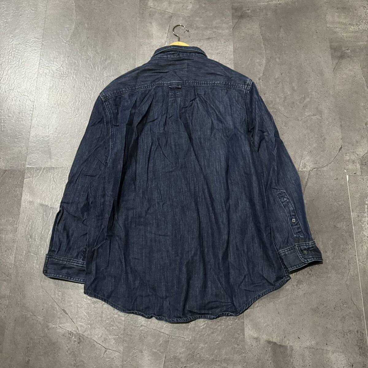 U ☆良品/ 人気モデル!! '大きいサイズ' Timberland ティンバーランド 長袖 COTTON100% デニム生地 ボタンシャツ size:XL メンズ トップス _画像3