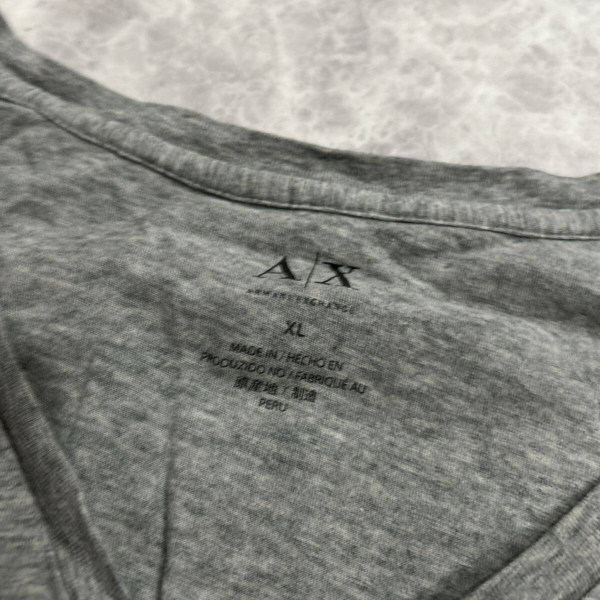 X ■ 大きいサイズ '高級感溢れる' ARMANI EXCHANGE アルマーニエクスチェンジ 半袖 COTTON Tシャツ / カットソー XL 紳士服 トップス 古着_画像5