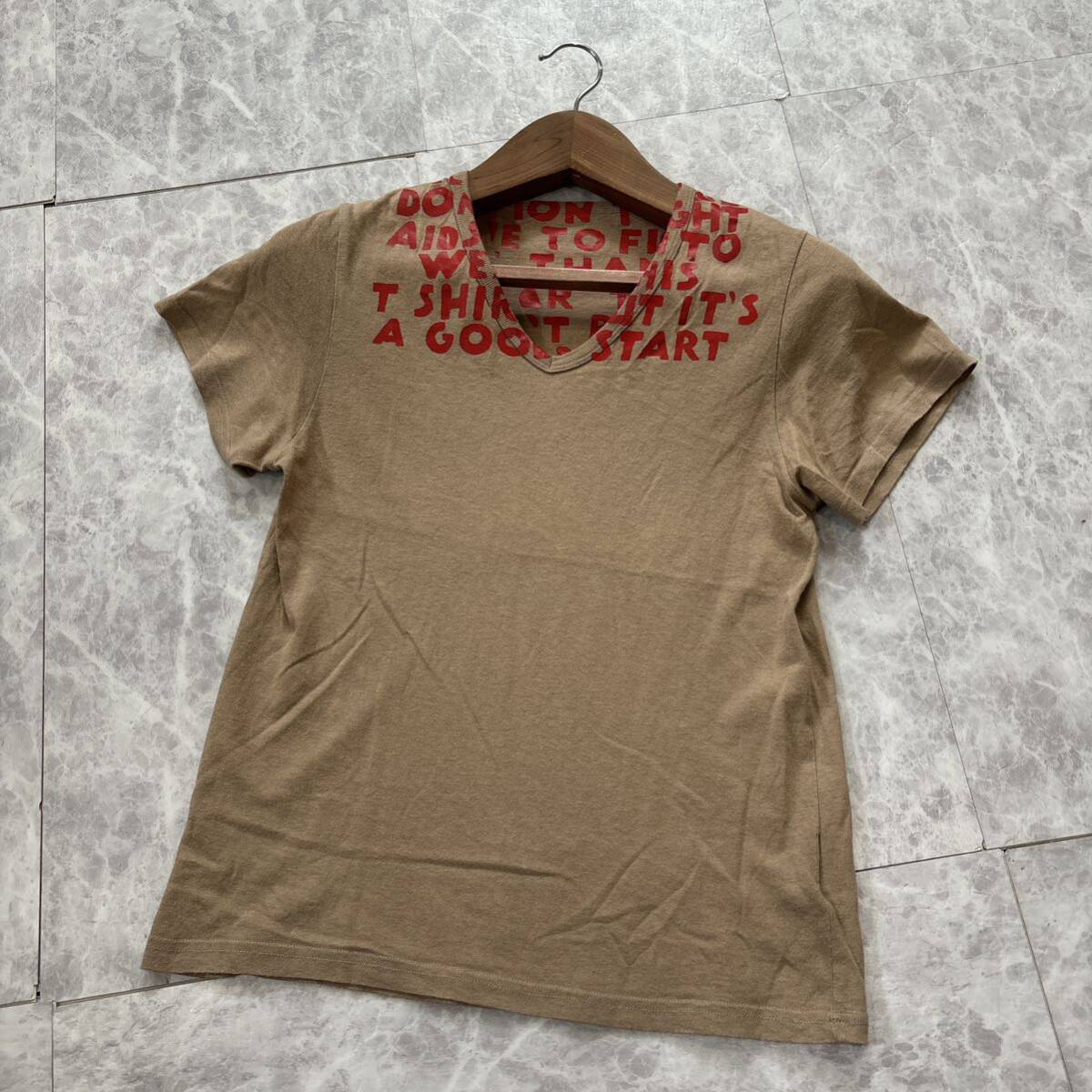 1円~ ＊ 08AW 国内正規品 'ラグジュアリーウェア' Martin Margiela マルタンマルジェラ 半袖 Vネック Tシャツ / カットソー S レディース_画像2