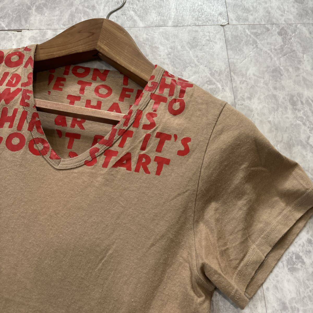 1円~ ＊ 08AW 国内正規品 'ラグジュアリーウェア' Martin Margiela マルタンマルジェラ 半袖 Vネック Tシャツ / カットソー S レディース_画像3