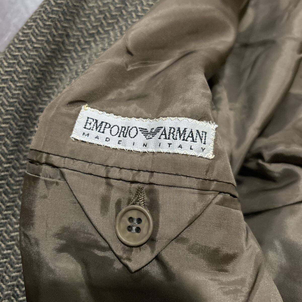 KK ■ イタリア製 '高級感溢れる' EMPORIO ARMANI エンポリオアルマーニ WOOL テーラードジャケット size48 メンズ 紳士服 アウター 古着 _画像6