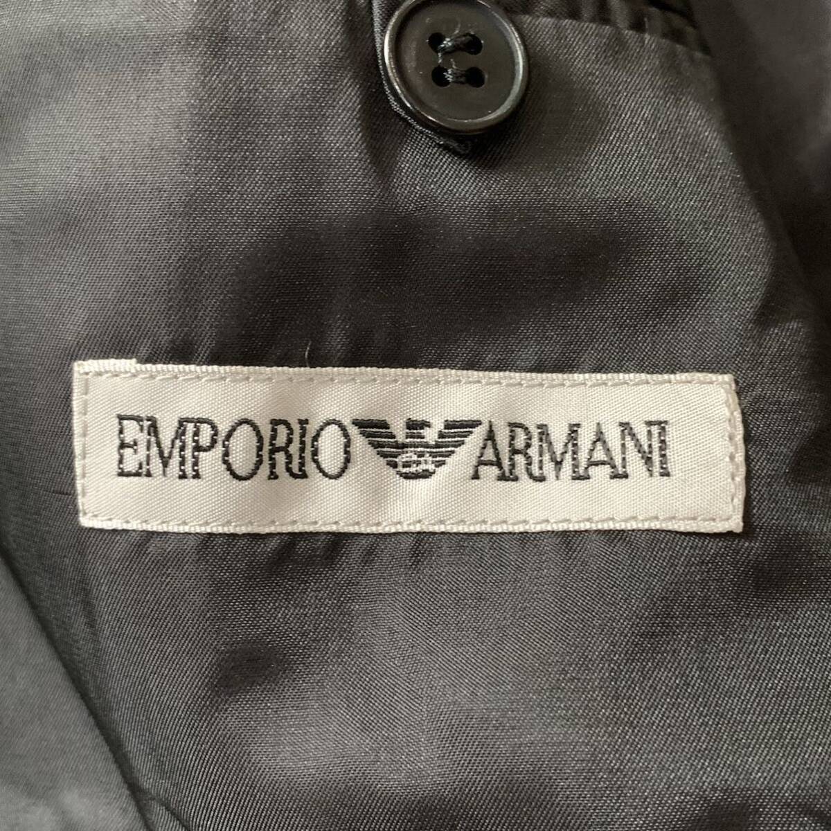 Z ▼ 洗練されたデザイン!! '着心地抜群' EMPORIO ARMANI エンポリオアルマーニ ウール混 ストライプ柄 ダブルジャケット size:46 紳士服_画像8