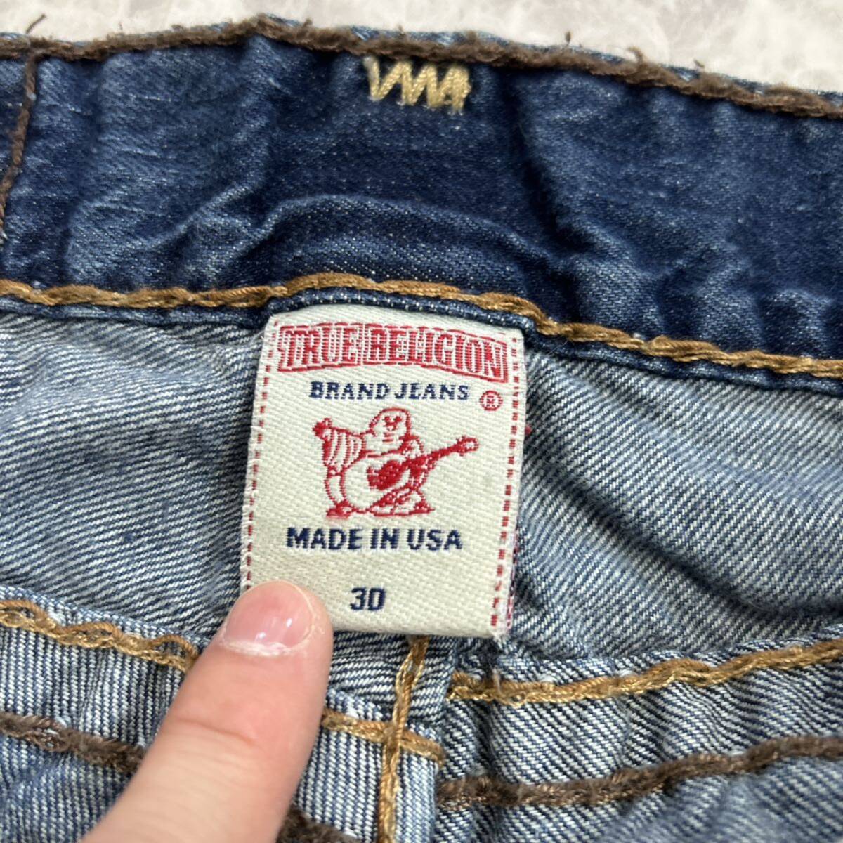 JJ ■ 米国製 '人気モデル' TRUE RELIGION トゥルーレリジョン 高品質 ブーツカット デニムパンツ / ジーンズ W34 ボトムス 古着 USA製_画像8