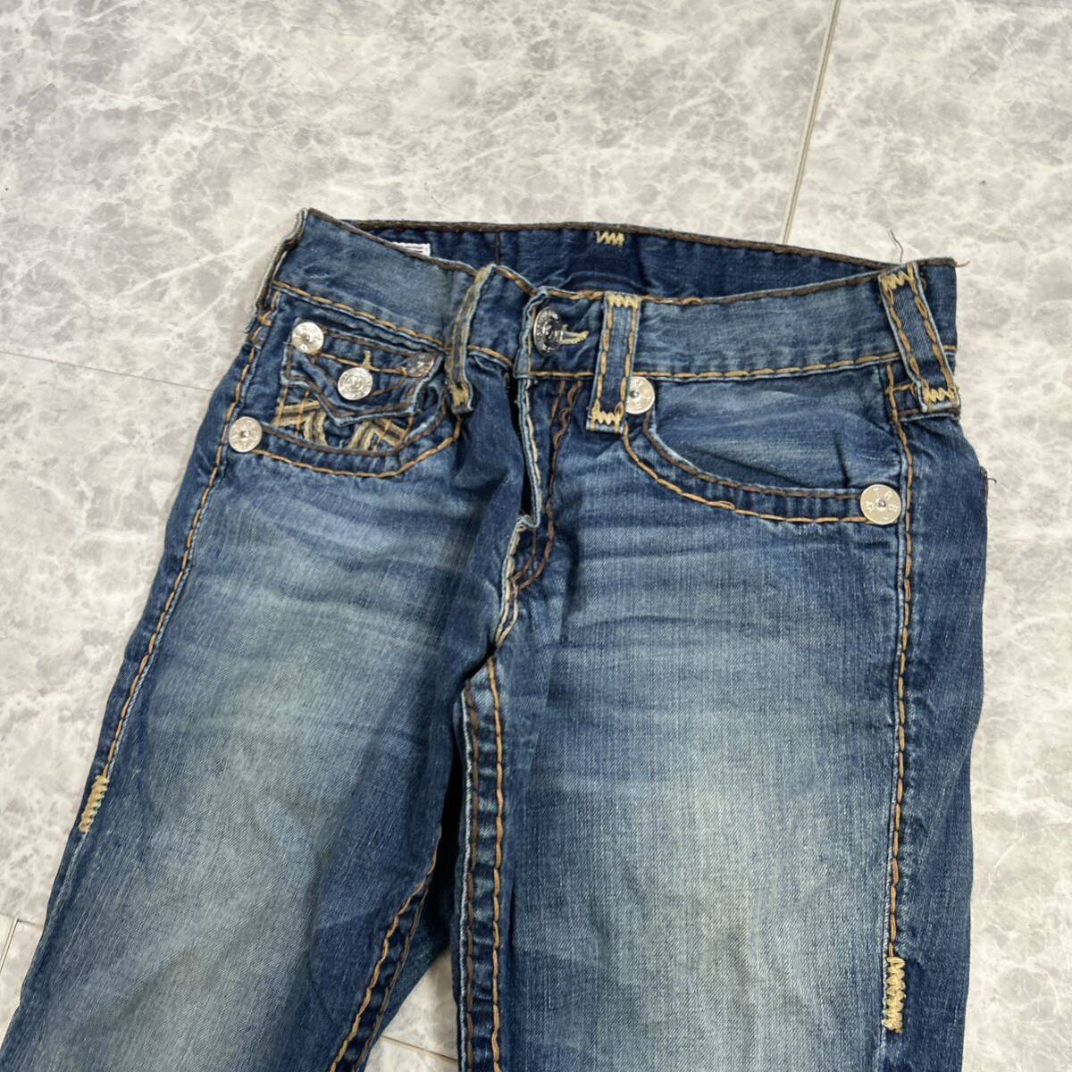 JJ ■ 米国製 '人気モデル' TRUE RELIGION トゥルーレリジョン 高品質 ブーツカット デニムパンツ / ジーンズ W34 ボトムス 古着 USA製_画像3