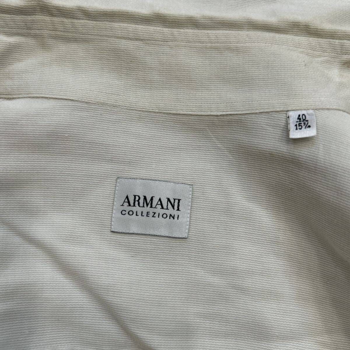 YY ■ 国内正規品 '高級感溢れる' ARMANI COLLEZIONI アルマーニ コレッツォーニ 長袖 COTTON ボタンシャツ 40/15.5 紳士服 トップス 古着_画像4