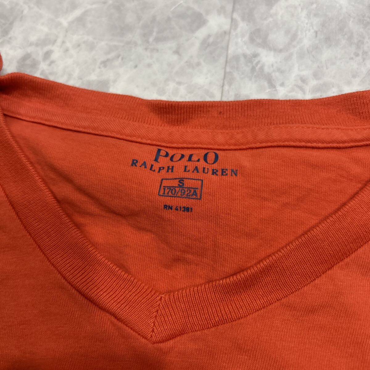 YY■ 古着 '人気 ポニー刺繍' Polo Ralph Lauren ポロラルフローレン 半袖 COTTON Vネック Tシャツ / カットソー S メンズ 紳士服 トップス_画像5