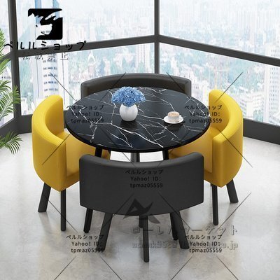 多機能 丸テーブルと椅子 5枚セット テーブルと椅子の組み合わせ 商談 役員応接 会議テーブル_画像2
