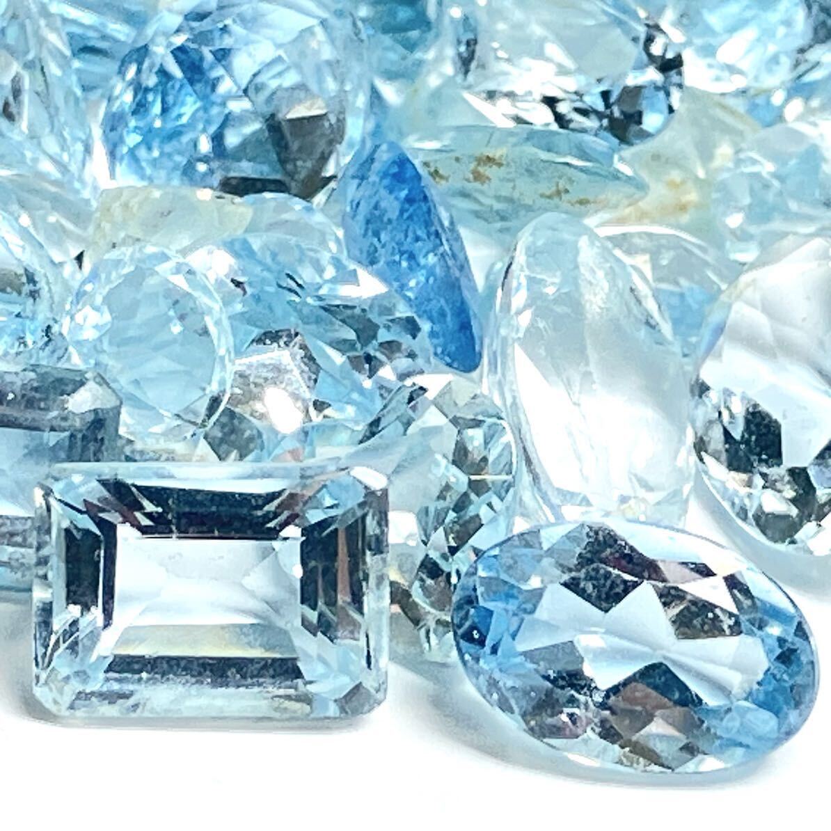 (天然アクアマリンおまとめ 50ct)m ルース 裸石 宝石 ジュエリー jewelry aquamarine ベリル K_画像2