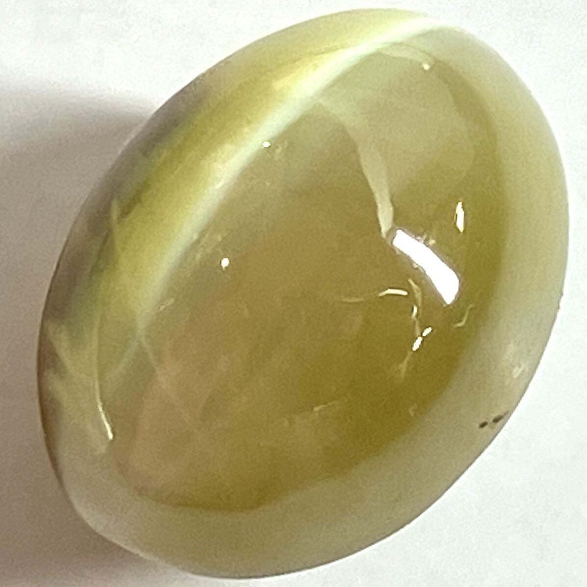 (天然クリソベリルキャッツアイ8.452ct)m 約12.0×8.6mm ルース 裸石 宝石 ジュエリー chrysoberyl cats eye テDG0 K_画像2