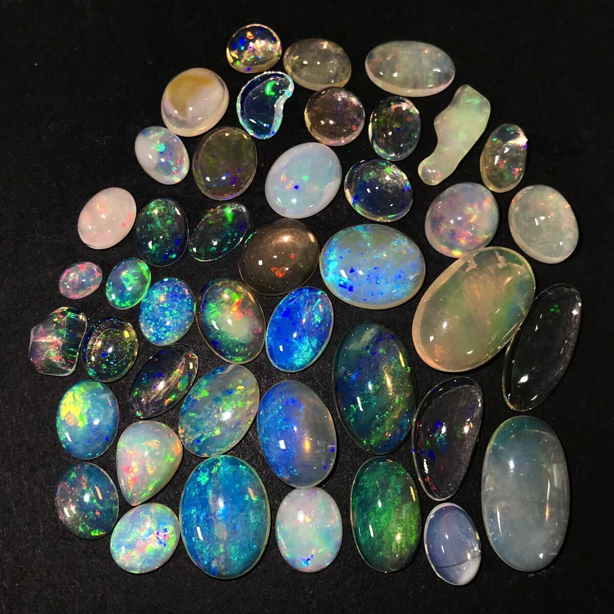 遊色効果!!(天然オパールおまとめ)m 100ct ルース 裸石 宝石 ジュエリー jewelry opal 遊色 water fire white iの画像6