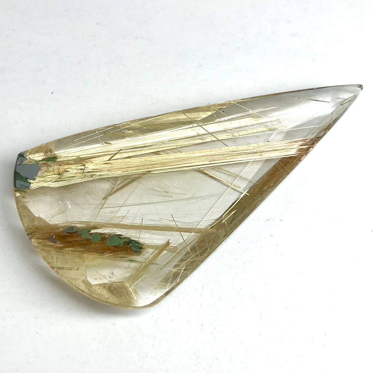 60ctUP!!( natural ruchire.tedo quartz 60.535ct)m approximately 56.0×29.2mm loose unset jewel rutilequartz rutile so-ting attaching gem jewelry i