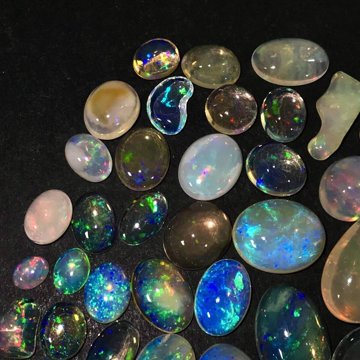 遊色効果!!(天然オパールおまとめ)m 100ct ルース 裸石 宝石 ジュエリー jewelry opal 遊色 water fire white iの画像5