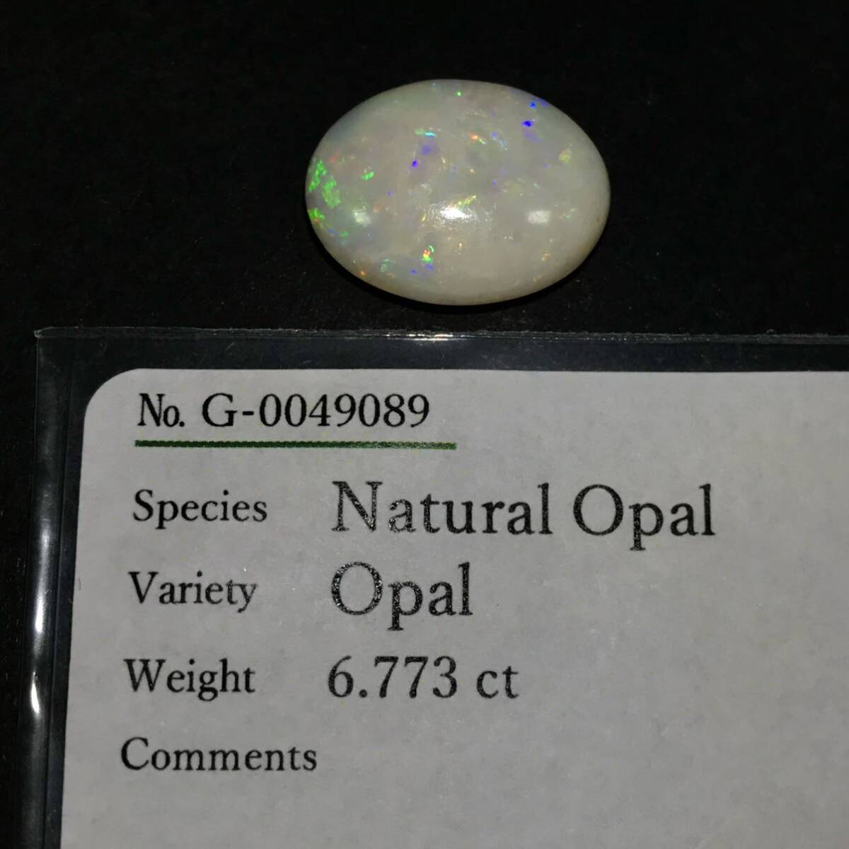 遊色効果!!(天然オパール6.773ct)m 約16.4×12.7mm ルース 裸石 宝石 ジュエリー jewelry opal i_画像5